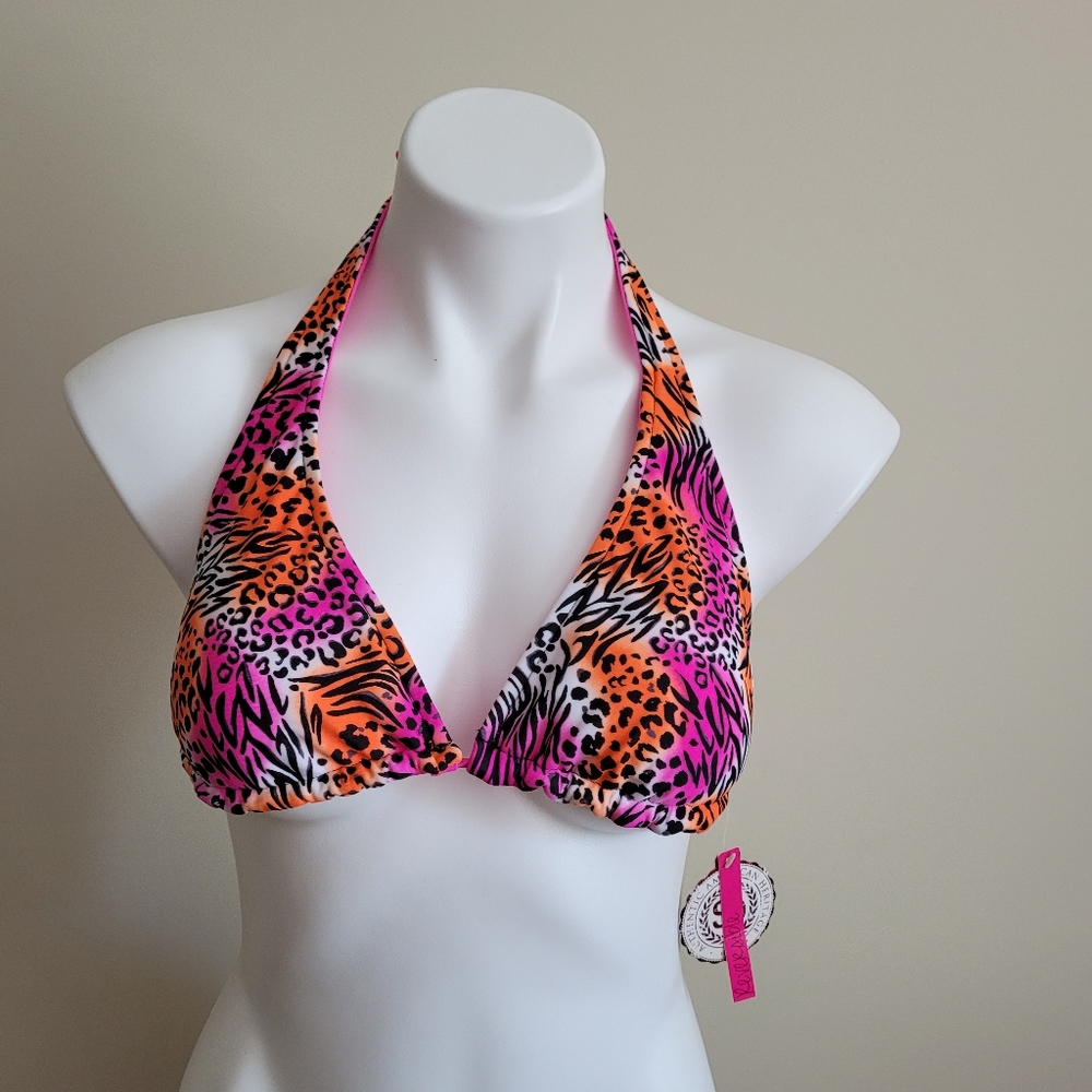 *Sale*NWT SO Bikini Top Size Medium Multicolor Leopard Pattern Bathing Suit Swim